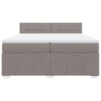 Boxspring met matras stof taupe 200x200 cm - thumbnail