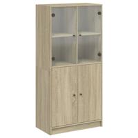 Hoge kast met deuren 68x37x142 cm bewerkt hout sonoma eiken - thumbnail