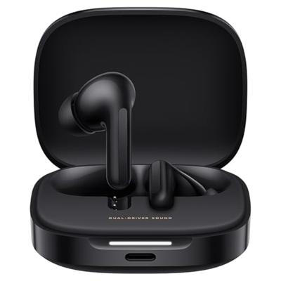 Xiaomi Redmi Buds 6, Bluetooth-hoofdtelefoon, dual-driver-design, actieve ruisonderdrukking, dubbele microfoon met geïntegreerde AI, lange batterijduur tot 42 uur, touch-bediening, zwart
