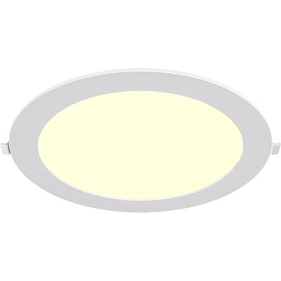 LED Downlight Inbouwspot - Brinton Thin - 18W 1760lm 120° Bundelhoek - Warm Wit 3000K - IP40 - Rond - Wit - Ø229mm Buitenmaat - Ø205mm Zaagmaat