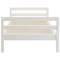 Bedframe massief grenenhout wit 75x190 cm - thumbnail