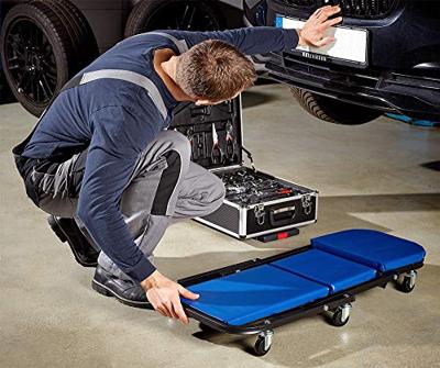 Rolbed, rolwagen, sleutelwagen, monteurskar, werkruk, blauw