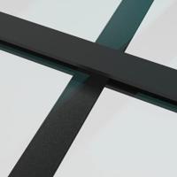 Binnendeur 102,5x201,5 cm matglas en aluminium zwart - thumbnail