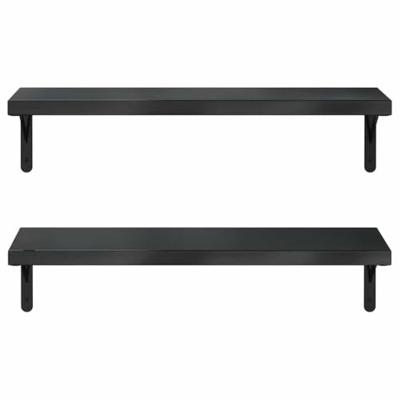 Wandschappen 2 st 75x23,5 cm roestvrijstaal zwart