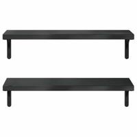 Wandschappen 2 st 75x23,5 cm roestvrijstaal zwart - thumbnail