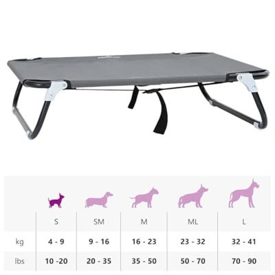 VidaXL Hondenbed lichtgrijs 70 x 46 x 18 cm staal