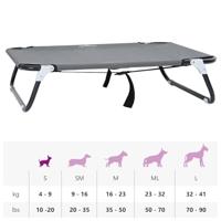 VidaXL Hondenbed lichtgrijs 70 x 46 x 18 cm staal - thumbnail