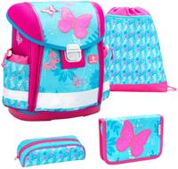 Belmil schoolspullenset vlinders 19 liter polyester turquoise - thumbnail