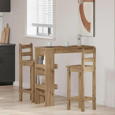 Bartafel wandgemonteerd 102x45x103,5 cm bewerkt hout artisanaal