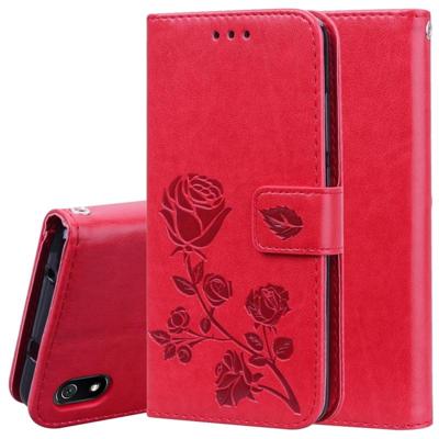 Rose reliëf horizontale Flip PU lederen draagtas met houder & kaartsleuven & portemonnee voor Xiaomi Redmi 7A (rood)