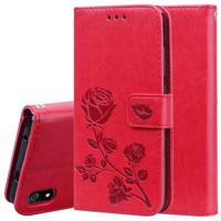 Rose reliëf horizontale Flip PU lederen draagtas met houder & kaartsleuven & portemonnee voor Xiaomi Redmi 7A (rood) - thumbnail