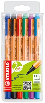Stabilo Fineliners - greenpoint - set van 6 Stabilo Fineliners - greenpoint - set van 6
