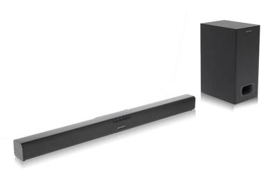 Sharp HT-SBW 110 Slim Soundbar System (HDMI ARC/CEC, Digital Optical Audio, AUX, 80 cm), Zwart