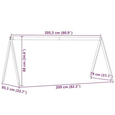 Kinderbedhuisje 209x85,5x88 cm massief grenenhout wit