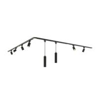 Taros Railverlichting Pakket - L-vorm - 4x 1 m rail - 6 railspots - 2 hanglamp - Excl. Lichtbron - IP20 - Modulair - 230V - thumbnail