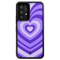 Samsung Galaxy A52(s) zwarte case - Hart swirl paars - thumbnail