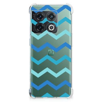 OnePlus 10 Pro Doorzichtige Silicone Hoesje Zigzag Blauw OnePlus 10 Pro Doorzichtige Silicone Hoesje Zigzag Blauw