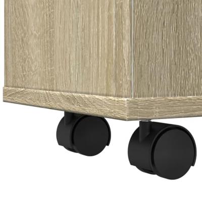 Badkamerkast smal met wielen bewerkt hout sonoma eikenkleurig