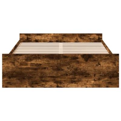 Bedframe met lades bewerkt hout gerookt eikenkleurig 120x190 cm