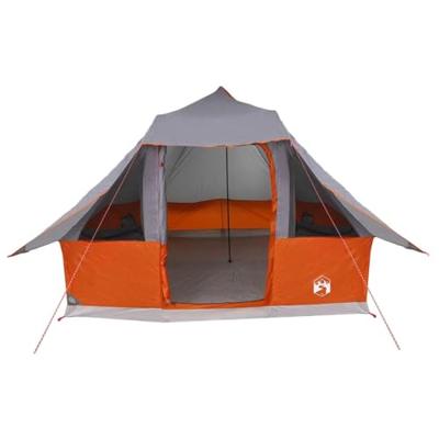 Familie Tipi Tent met dak Grijs en Oranje 358 x 296 x 258 cm