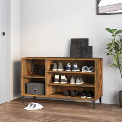 VidaXL Schoenenkast 102x36x60 cm bewerkt hout gerookt eikenkleurig VidaXL Schoenenkast 102x36x60 cm bewerkt hout gerookt eikenkleurig