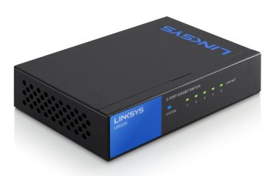 Linksys LGS105-EU 5-poorts onbeheerde Gigabit-netwerkswitch - Ethernet-switch/hub met metalen behuizing voor thuis en kantoor - Tafelmodel of wandbevestiging, Ethernet-splitter, Plug-and-play