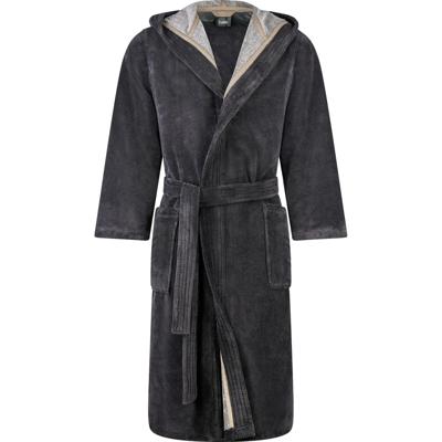 Cawö Cawo Heren Home Badjas met Capuchon Doubleface 831 46/48 stone