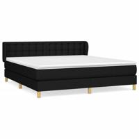 Boxspring met matras stof zwart 160x200 cm - thumbnail