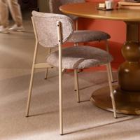 WOOOD Eetkamerstoel 'Valor' Geweven stof, kleur Zand - thumbnail