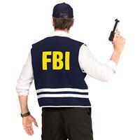 Zwarte FBI cap met vest volwassen - thumbnail
