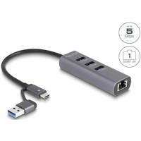 DeLOCK 64282 laptop dock & poortreplicator Bedraad USB 3.2 Gen 1 (3.1 Gen 1) Type-C Grijs - thumbnail