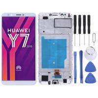 LCD-scherm en digitizer volledige montage met frame voor Huawei Y7 (2018) (wit) - thumbnail