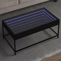 Salontafel met Infinity LED 90x50x41 cm zwart - thumbnail