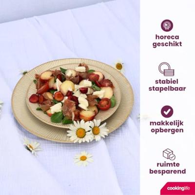 Cookinglife Ontbijtborden Coastal Lines Ocean Beige ø 21 cm - 6 Stuks