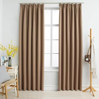 VidaXL Gordijnen verduisterend met haken 2 st 140x175 cm taupe VidaXL Gordijnen verduisterend met haken 2 st 140x175 cm taupe