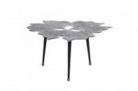 Decoratieve salontafel GINKGO LEAFS 75cm zilver handgemaakt metaal - 41792 - thumbnail