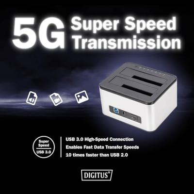 Digitus DA-71540-2 USB-A, USB, USB-A 3.0 SATA, SATA 6 Gb/s, SATA I, SATA II, SATA III Harde schijf-kopieerstation 2.5 inch, 3.5 inch Met clone-functie