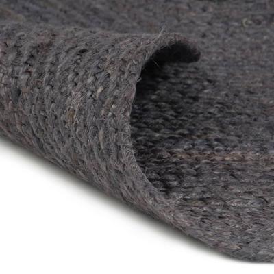 VidaXL Vloerkleed handgemaakt rond 240 cm jute donkergrijs