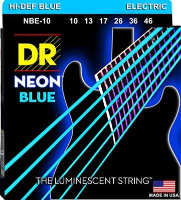DR Strings NBE-10 Hi-Def Neon Blue Medium 10-46 elektrische gitaarsnaren