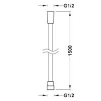 Doucheslang Tres Satijn 1.50 m Mat Wit Tres - thumbnail