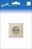Stroomlijn Inbouw stopcontact RA PEHA enkel creme - 6602014 - thumbnail