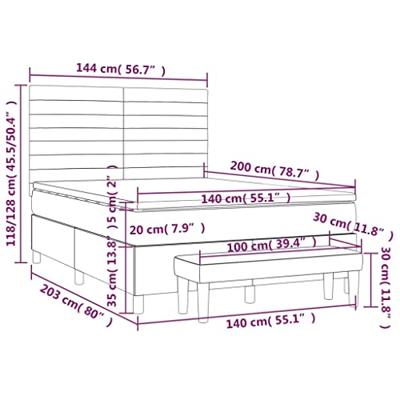 Boxspring met matras fluweel donkergroen 140x200 cm