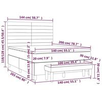 Boxspring met matras fluweel donkergroen 140x200 cm - thumbnail