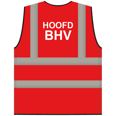 RWS veiligheidsvest hoofd BHV rood - RWS veiligheidsvest hoofd BHV rood