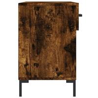 VidaXL Schoenenbank 102x35x55 cm bewerkt hout gerookt eikenkleurig - thumbnail