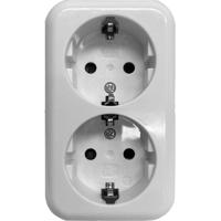 Benson opbouw stopcontact RA dubbel wit - 4650082 - thumbnail