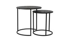 Light & Living Bijzettafel 'Doba' Set van 2 stuks, hout antiek-mat zwart - thumbnail