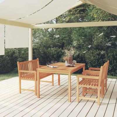 4-delige Tuinset massief teakhout