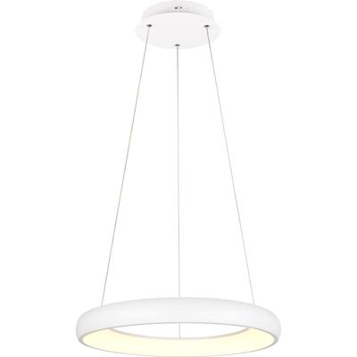 LED Hanglamp - Trion Kardo - 38W - Aanpasbare Kleur - Dimbaar - Rond - Mat Wit - Metaal