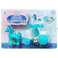 LG Imports paard met koets 2 delig blauw - thumbnail